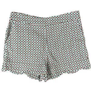 By Anthropologie Brown Navy Green Polka Dot Georgie Scallop Hem Shorts size 6